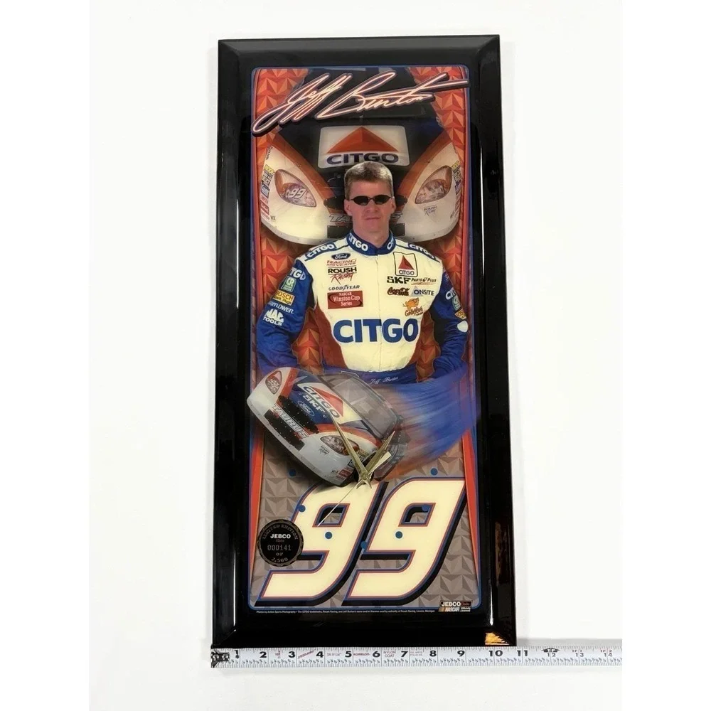 Vintage JEBCO Jeff Burton 99 Citgo NASCAR Limited Edition Wall Clock Plaque
